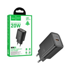 Hoco Adapter N60 Gentle PD20W Type-C Black Hoco Adapter N60 Gentle PD20W Type-C Black